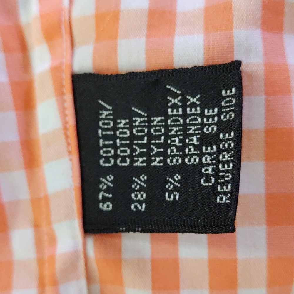 *H182 Ralph Lauren black label orange check S/S blouse 12 FINAL PRICE - Picture 9 of 10